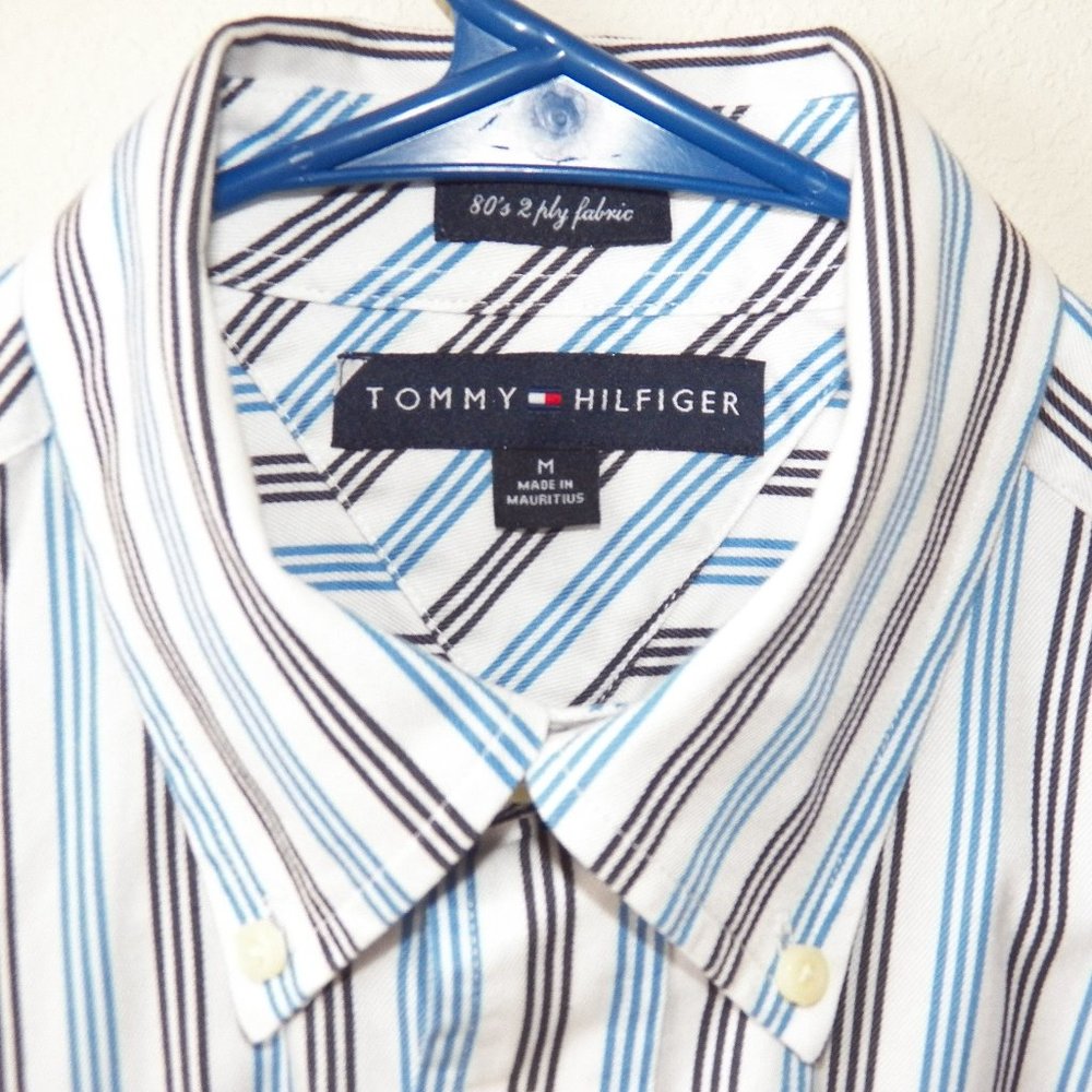 Long Sleeve Button Down Striped Shirt, Size Medium